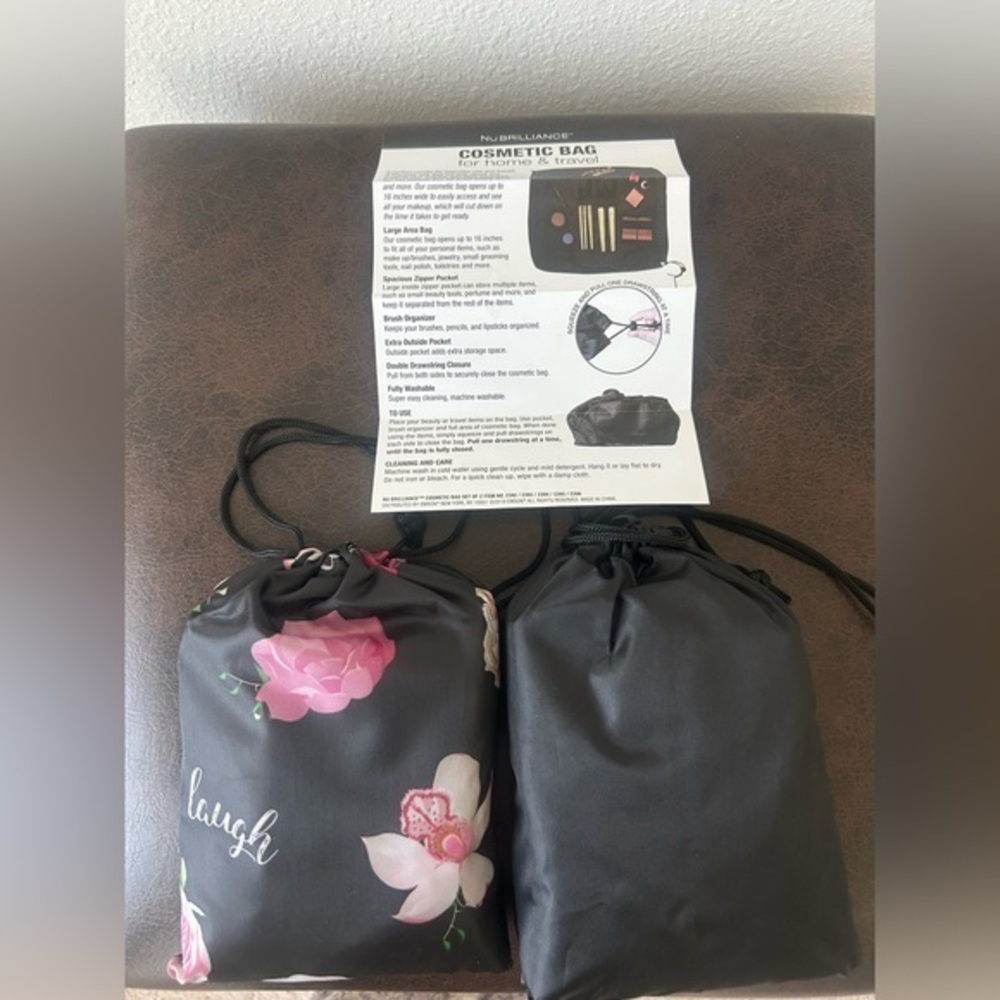 2 PACK NuBrilliance Fold out Cosmetic Bags